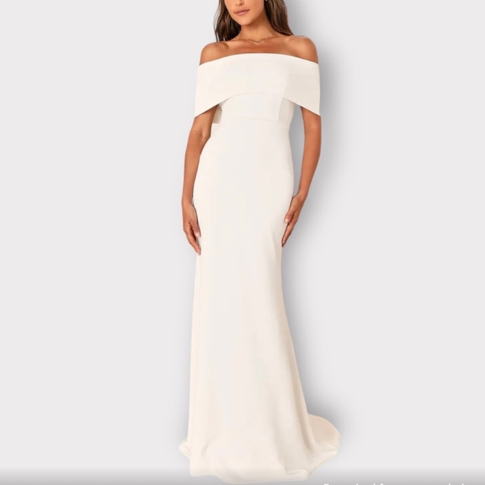 Lulu’s exceptional off the shoulder maxi dress